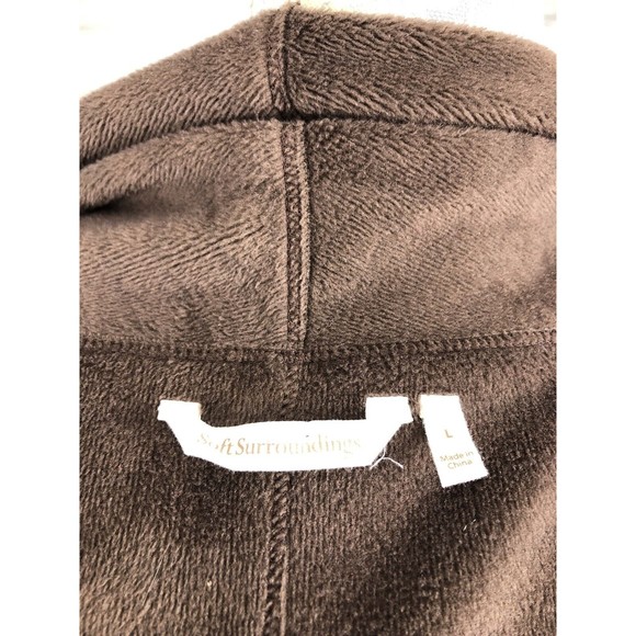 SOFT SURROUNDINGS  Brown Drape Vienna Vest Large Soft Fleece Lined Pockets - Picture 7 of 11